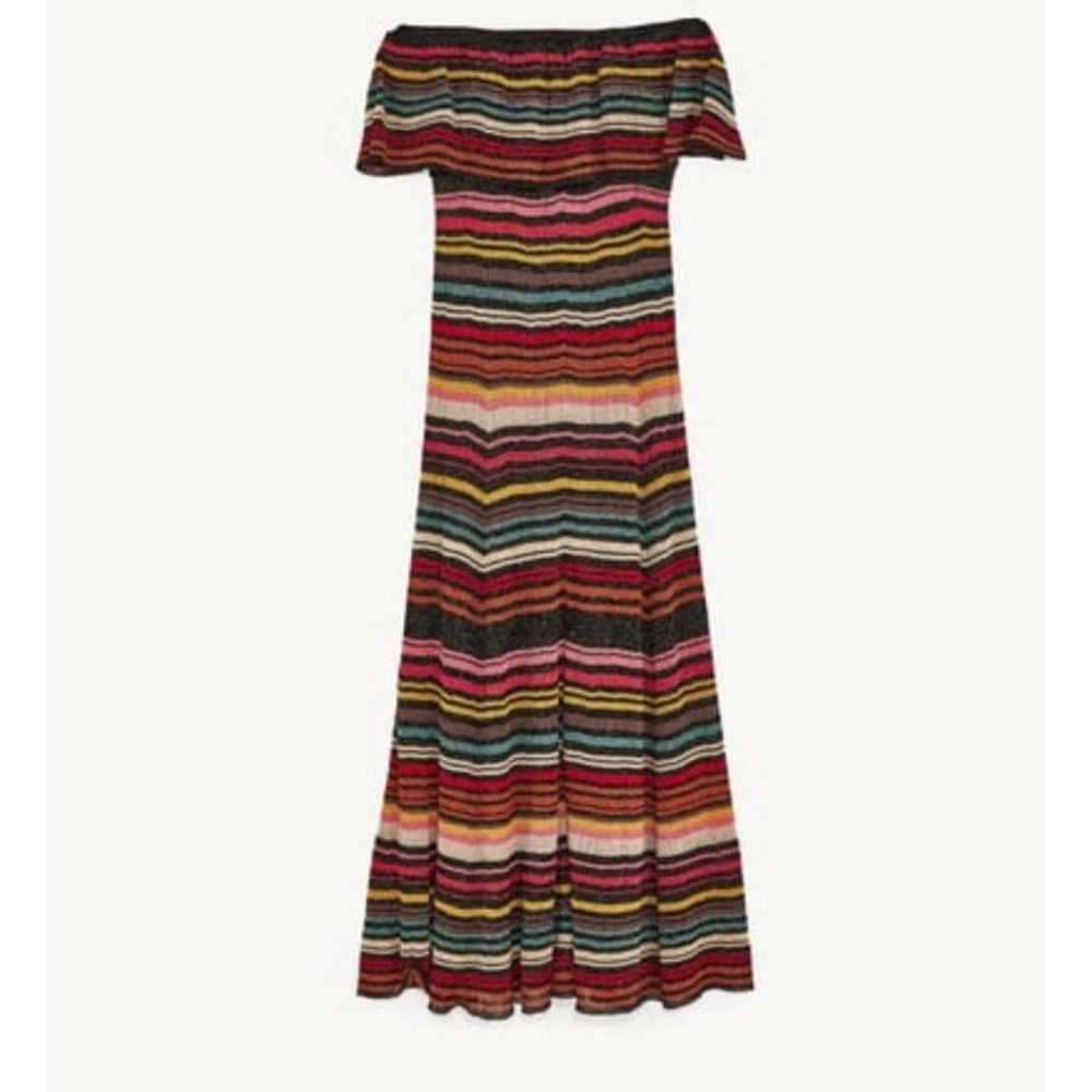 Zara multi metallic knit dress small